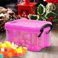 thumbnail image 1 of Candy Color Mini Storage Box with Lock - 0.14L Transparent Acrylic Jewelry Organizer, Portable Small Glove Box for Cosmetics & Office Supplies, 1 of 6