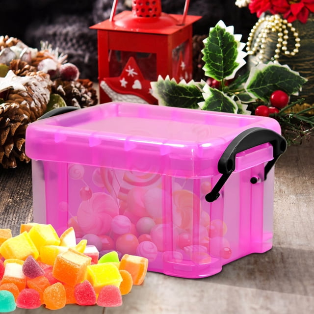 Candy Color Mini Storage Box with Lock - 0.14L Transparent Acrylic Jewelry Organizer, Portable Small Glove Box for Cosmetics & Office Supplies