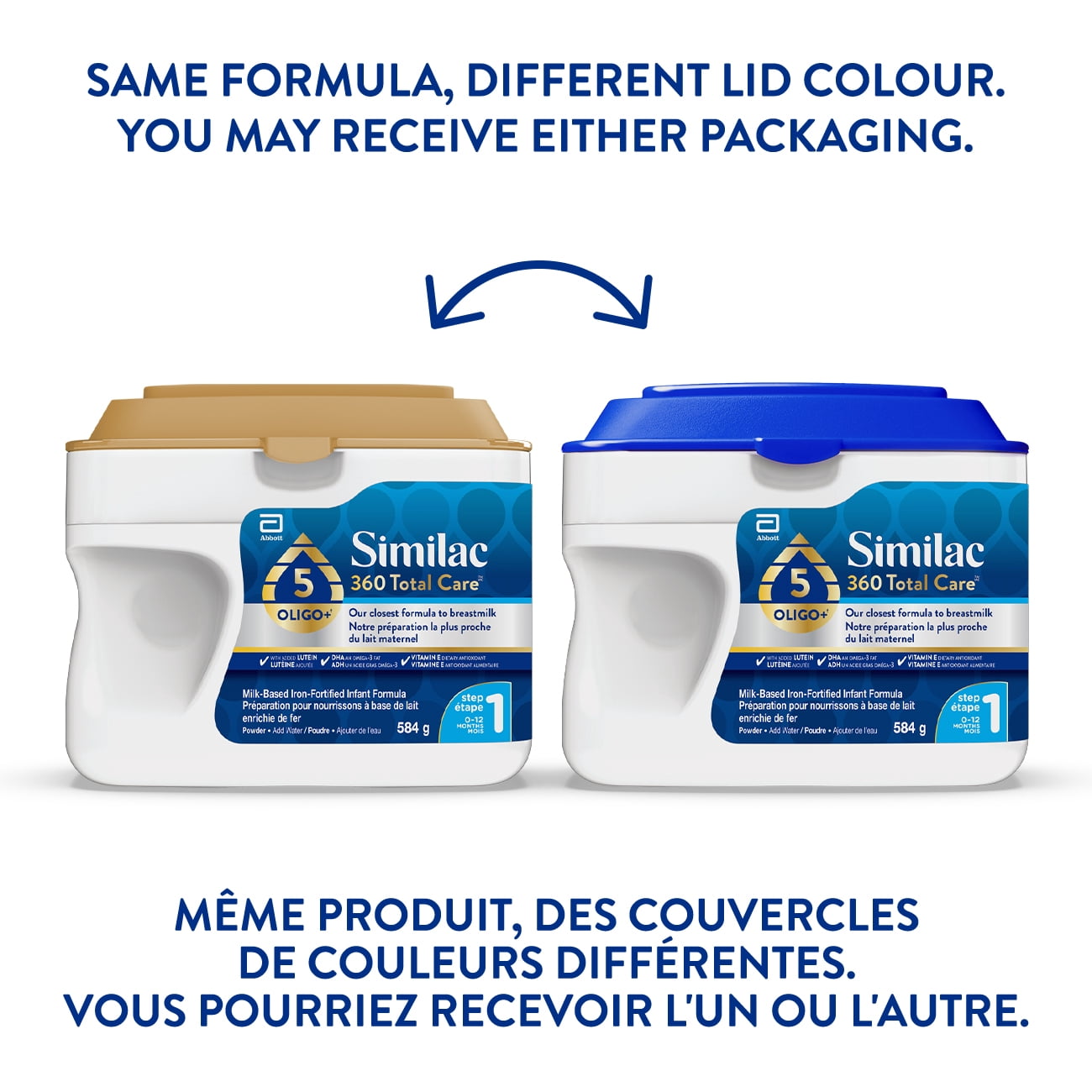 Similac 360 Total Care Step 1, Préparation pour Bébés, Préparation pour Nourrissons, Mélange de 5 oligosaccharides, 0-12 Mois, 584g Poudre