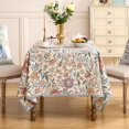 thumbnail image 3 of Designer Vintage Linen Small Rectangle Tablecloth,William Morris Floral Colorful Pattern Table Cloth,Decor Table Cover for Kitchen,Dining,Thanksgiving,Christmas,55"*71"-Flowershadow a, 3 of 8