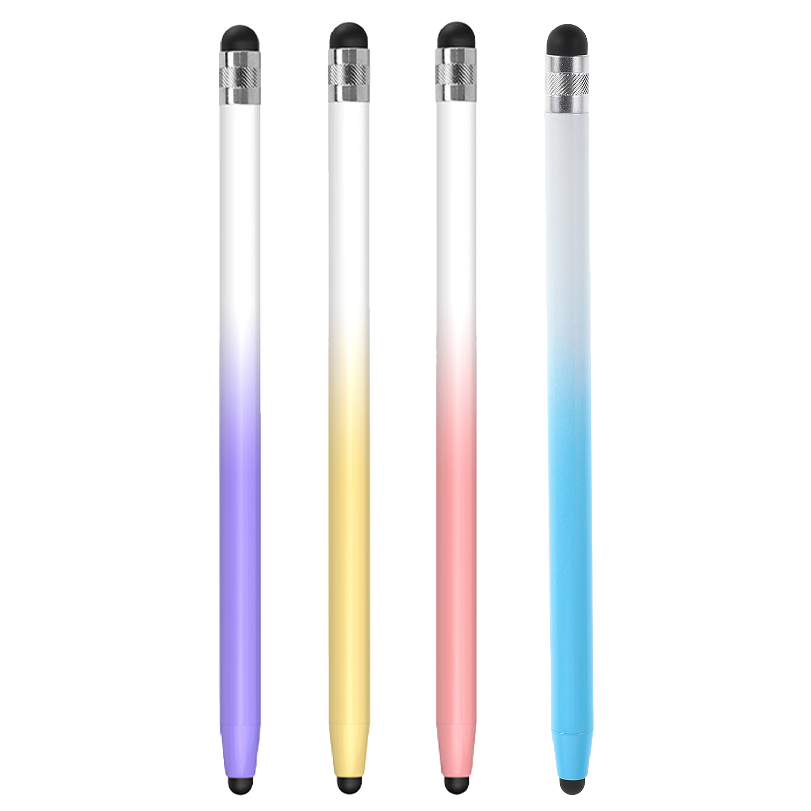 CATIEBYE 4Pcs Universal Stylus Pens for Tablet and Phone with Silicone Grip Assorted Colors for Precise Writing