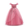 thumbnail image 1 of Robe de Bal Fille Dentelle Tulle Fleur Princesse Fête Robe Maxi, 1 of 7