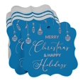 thumbnail image 3 of Inkdotpot Pack Of 50 Merry Christmas & Happy Text Paper Tags DIY Craft Bracket Shape Real Rose Gold Foil Hang Tags, 3 of 7