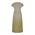thumbnail image 5 of Meichang Robe d'Été en Coton et Lin à Manches Courtes pour Femme, Col Rond, Coupe Ample, Dégradé, Robe Midi, Boho, Décontractée, Imprimée, Robe de Travail, Rétro, Légère, Évasée, Jaune, M, 5 of 5