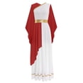 thumbnail image 3 of Sinleey Costume Romain Ancien pour Femmes Manches Courtes en Chiffon Robe de Danse Fête Grecque Robe Reine Bourgogne m, 3 of 7