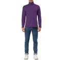 thumbnail image 2 of INSPIRE CHIC Chandails pour Hommes, Chandail à Col Roulé, Manches Longues, Extensible, Coupe Ajustée, Hauts 34 Violet Foncé, 2 of 7