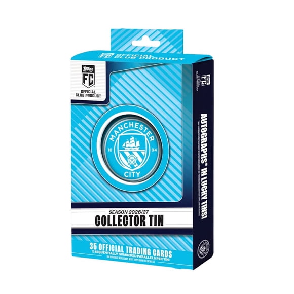 2026-27 Topps Manchester City Collectors Tin Set (35 Cards + 2 Parallels)