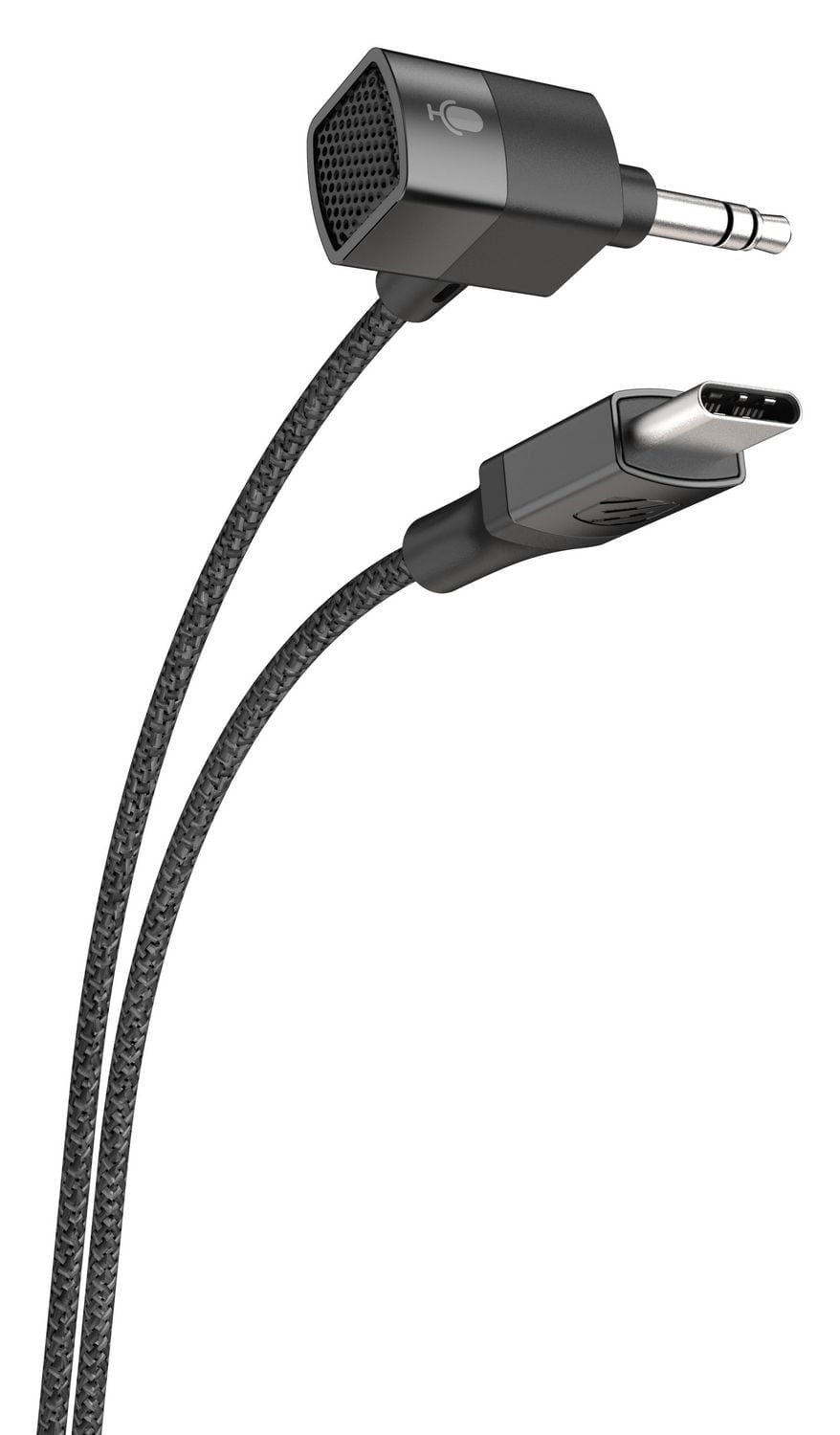 Scosche CAUXMICB4-SP Premium USB-C to 3.5 mm Braided Audio Cable & Relocation Dock Black