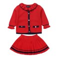 thumbnail image 1 of FOCUSNORM 2-piece Little Girls Dress Set Long Sleeve Top and Short Skirt, 1 of 9