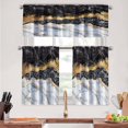 thumbnail image 1 of Marble and Gold Kitchen Curtains Tiers and Valances Set 3 Piece for Windows Creative Texture Kitchen Window Curtains Set,Gold Glitter Marble Valances for Living Room(36" Tiers Set), 1 of 6
