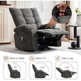 thumbnail image 3 of 270 Degree Swivel Rocker Recliner Chair, with Heat and Massage, Two Cup Holders, Oversized Single Sofa Seat, 3 of 7