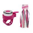 thumbnail image 1 of Rubans pour Sonnettes 2 Pcs Poignées de Vélo pour Enfants à Pompons avec Ensemble de 1 Pce de Rubans pour Trottinette Rubans Tressés pour Guidon Rubans Accessoires de Vélo (Glands Roses et Cloche Rouge), 1 of 8