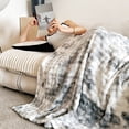 thumbnail image 4 of EGNMCR Throw Blanket, Throw Blanket for Couch Imitation Rabbits Hair Fleece Blanket Office Nap Blanket Air Conditioning Sofa Cover Blanket Student Dormitory Fleece Blanket Polyester Fiber Blanket, 4 of 6