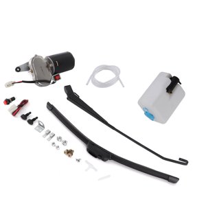 Wiper Motor Kit, Windshield Wiper Assembly Kit Windshield Wiper Blades Assembly Includes Motor Wiper Blade Arm Water , Water Bottle  For UTV ATV