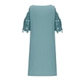 thumbnail image 4 of EGNMCR Robes de Fête pour Femmes Robe d'Été pour Femmes Nouvelle Couleur Décontractée à Manches Courtes en Dentelle à Col en V, 4 of 6