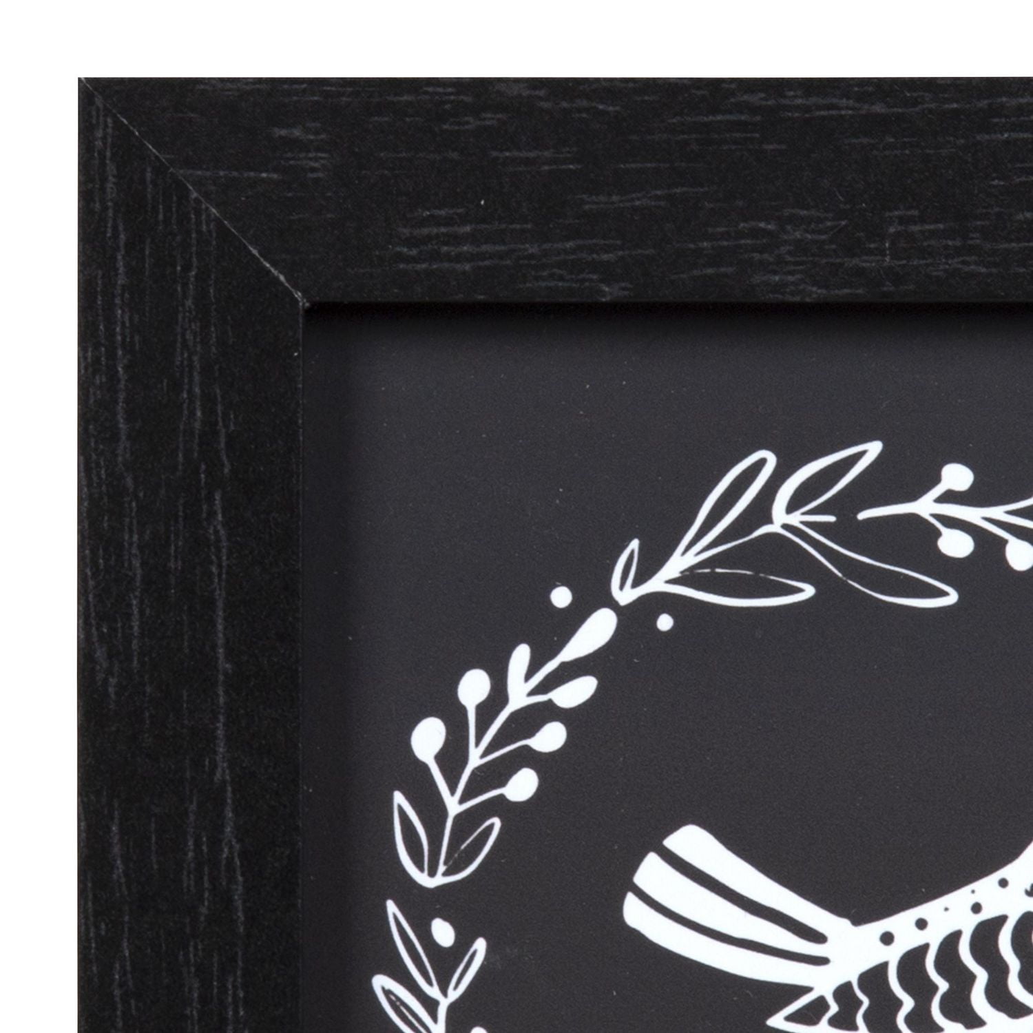 Œuvre avec cadre en MDF 15 x 15 et oiseau dans une couronne
