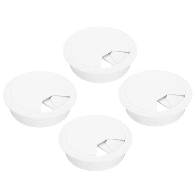 4 Pcs Desk Grommet 3 Inch(80mm), Round Desk Cord Hole Cover, White