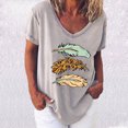thumbnail image 2 of Pompotops Chemises Mode Décontractée pour Femmes, Manches Courtes, Tee-Shirt Ample, 2 of 4