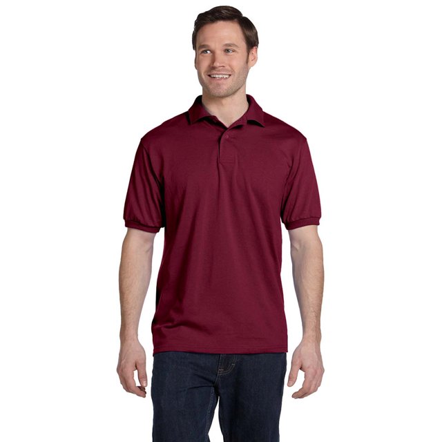 Hanes 054 EcoSmart Men's Polo Shirt - Cardinal - Medium