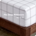 thumbnail image 3 of Bare Home Fitted Sheet - Premium 1800 Collection - Deep Pocket - Ultra-Soft Wrinkle Resistant - Queen, Modern Plaid - White/Gray, 3 of 5