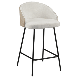 Bouclair Tabouret de bar rembourré blanc avec fond en bois