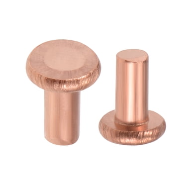 Unique Bargains 100Pcs 1/8' x 15/64' Flat Head Copper Solid Rivets Fasteners