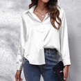 thumbnail image 2 of adviicd Hauts d'Entraînement pour Femmes Hauts Col Rond Décontractés Manches Longues Chemises Amples en Chiffon Blouses Unies Blanc,TG, 2 of 5