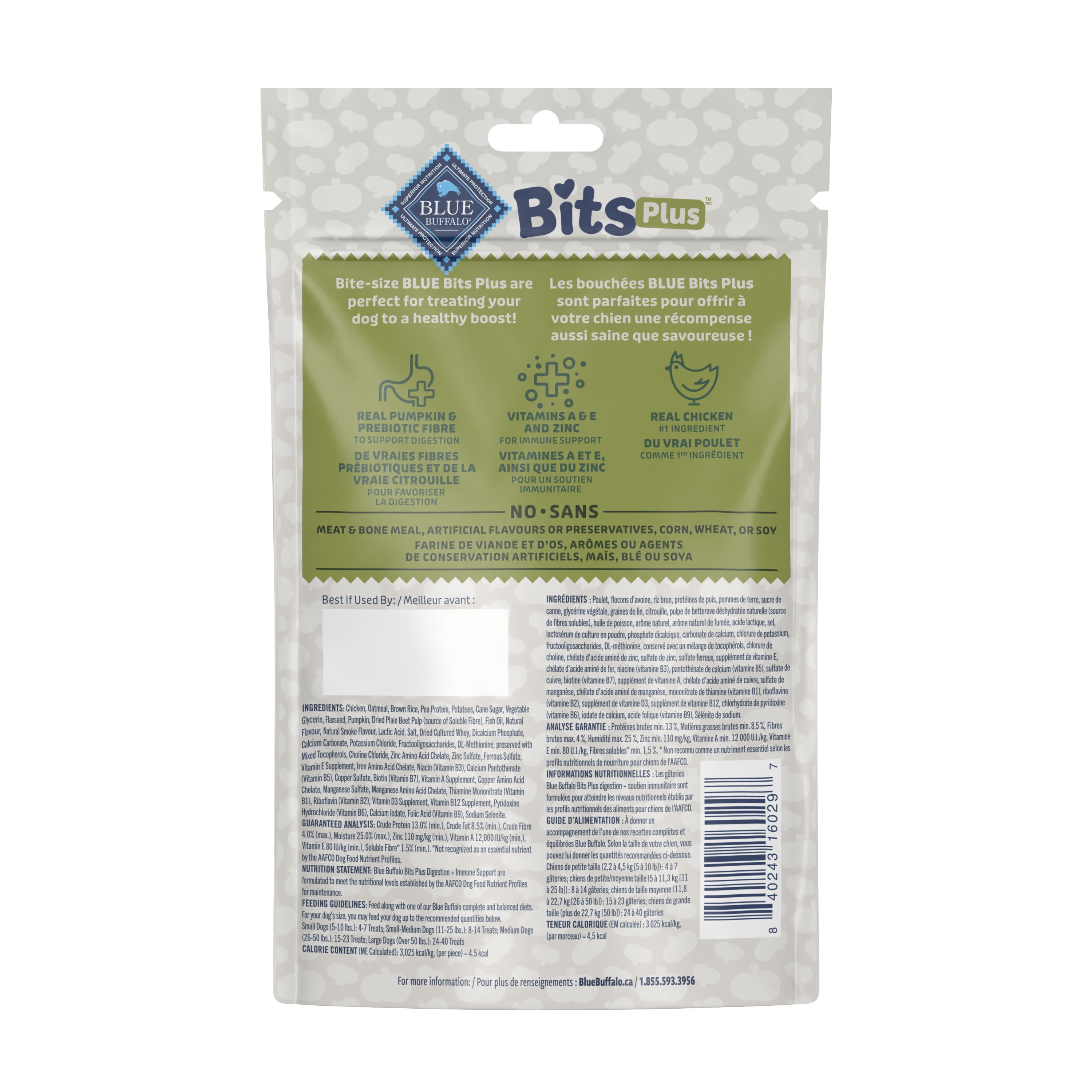 Blue Buffalo Bits Chicken and Pumpkin, Digestion & Immunity Dog, 99g