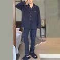 thumbnail image 2 of Men's Soft Comfortable Long Sleeve Pajama Set Breathable Loungewear for Relaxation and Sleep, 2 of 4