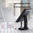 thumbnail image 2 of Portable Square LED Makeup Mirror with 16 Touchscreen Light Beads, Sturdy ABS Frame, Compact Tabletop Design for Bedroom/Bathroom, Ideal Travel Mirror for Students & Professionals, Elegant White, 2 of 6