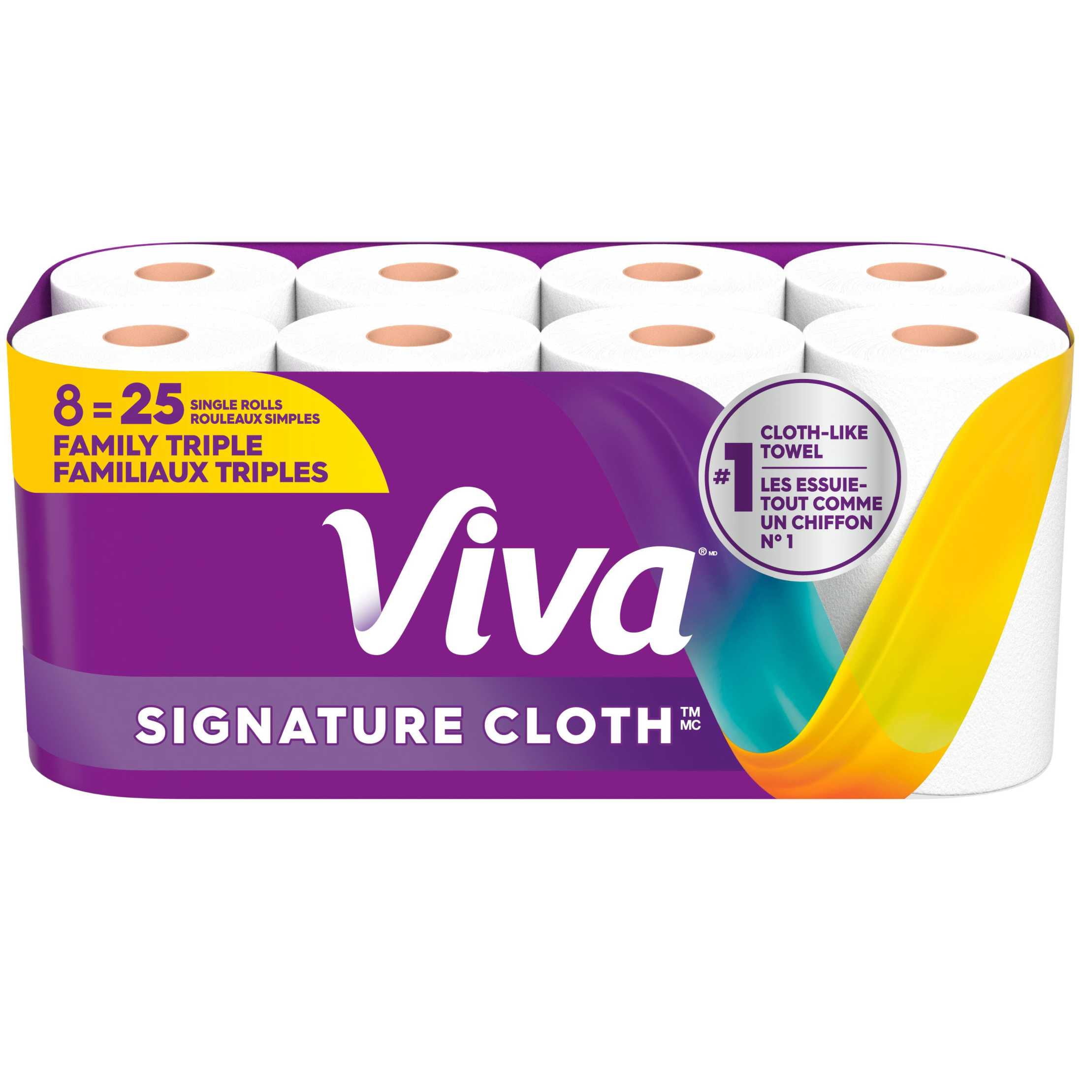 Viva Signature Cloth Paper Towels, 12 Family Triple Rolls, 141 Sheets per Roll