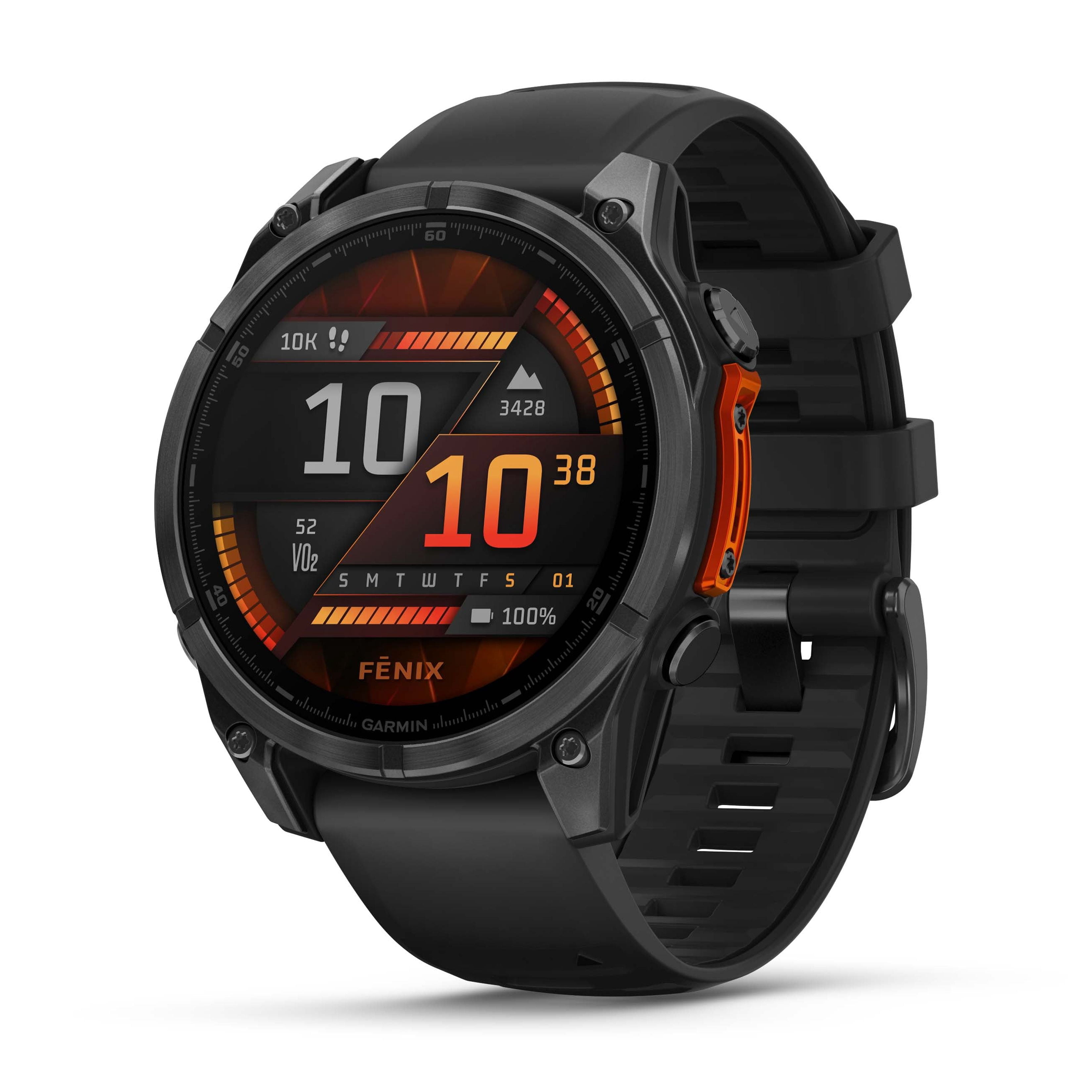 Garmin fēnix® 8 AMOLED Display GPS Smartwatch - 47-mm - Slate Grey Bezel with Black Silicone Band