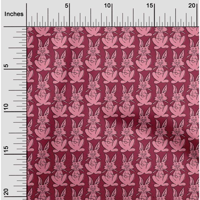 oneOone Polyester Lycra Fabric Rabbit Block Print Fabric By Yard 56 Inch Wide