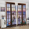 thumbnail image 4 of Flowers Floral Kitchen Curtains - Leaves Spring Botanical Small Short Tier Cafe Window Curtains for Bathroom Living RV Room Rod Pocket Window Drapes 36 Inch Length 2 Panels Set 28"x36", 4 of 6