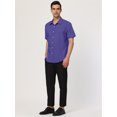 thumbnail image 4 of INSPIRE CHIC Chemise à Pois à Manches Courtes pour Homme, Boutonnée, Violet 38, 4 of 6