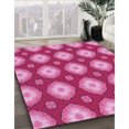 thumbnail image 3 of Ahgly Company Tapis d'Intérieur Lavable à la Machine, Carré, Transitionnel, Rouge Framboise, Tapis de Zone, 3 Pieds Carré, 3 of 7