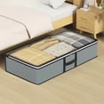 thumbnail image 1 of Foldable Underbed Storage Bags, Xinsrenus Breathable Zippered Organizer For Blankets Clothes Comforters, Clear Window With Handles For Bedroom, 1 of 6