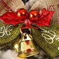 thumbnail image 3 of CUITING 15 Pieces Christmas Bow with Bells Mini Ribbon Bows Burlap Wreath Bows Wrapping Bows Hanging Xmas Wreath Bowknot Ornament for Christmas Tree Presents Decorations, 3 of 3