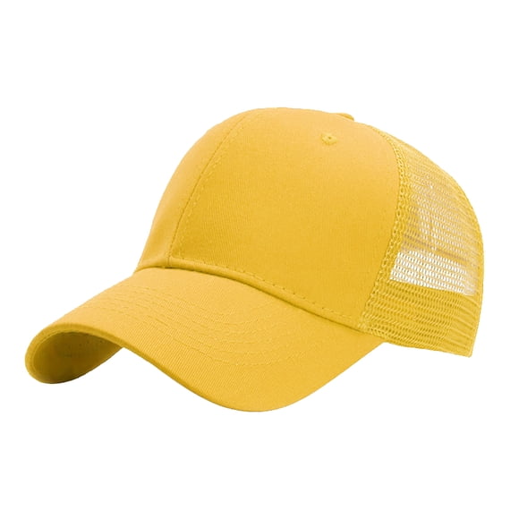 Aocisk Structured Trucker Baseball Cap Adjustable Six Panel Design Bulk Pack Snapback Hat Yellow One Size