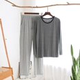 thumbnail image 1 of RKSTN Ensemble de Pyjama pour Homme Ensembles de Pyjamas à la Mode Automne Détente Col Rond Manches Longues Chandail Ensembles de Pjs Confortable 2 Pcs Décontracté Tenue d'Intérieur d'Hiver, 1 of 3