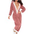 thumbnail image 2 of Combinaison une-Pièce d'Hiver pour Femme Adulte, Costume à Fermeture Éclair devant, à Capuche, Tenue de Détente, Pyjama Confortable, Combinaison Grande Taille en Liquidation, 2 of 7