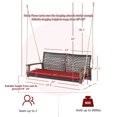 thumbnail image 2 of Gymax 2-Seat Rattan Porch Swing Chair Outdoor Wicker Swing Bench W/ Seat Cushion Red, 2 of 10