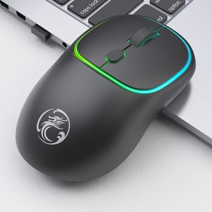 Wireless Mouse for Laptop, 2.4 GHz with USB Receiver Mice for Computer - Rechargeable Portable Silent LED Mouse for iPad,Mac,,PC, with USB-C Adapter