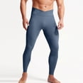 thumbnail image 2 of RKSTN Yoga Pants Men Compression Running Tights Gym Leggings Solid Color Cross Front High Waist Thermal Base Layer Pants with Pockets, 2 of 6