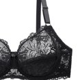 thumbnail image 4 of Push Up Bra Womens Lace With Steel Ring Solid Color Sexy Double Breasted Push Up Bra, 4 of 8