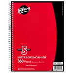 Hilroy® 5 Subject 360pg Notebook