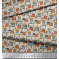 thumbnail image 2 of Soimoi Gray Cotton Jersey Fabric Tree & House Architectural Print Fabric by the Yard 58 Inch Wide, 2 of 5