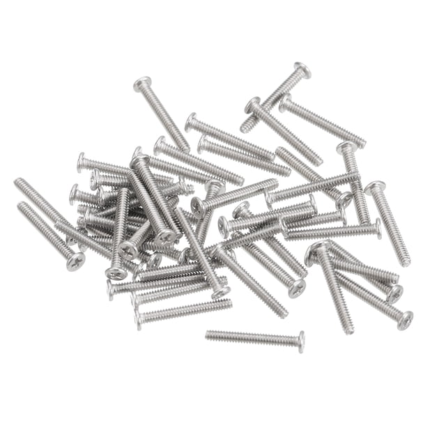 Unique Bargains M1.4x0.3x10mm Lot de 50 Vis Plates Rondes en Métal pour Machine à Entraînement Phillips