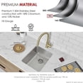 thumbnail image 2 of Stylish Dual Mount 15" Stainless Steel Single Bowl Kitchen Sink with Strainer S-405T, 2 of 9