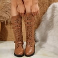 thumbnail image 1 of Styesk Bottes pour Femmes Bottes Mi-Mollet pour Femmes Talon Épais Bout Rond Bottines Bottes de Travail pour Femmes, 1 of 9